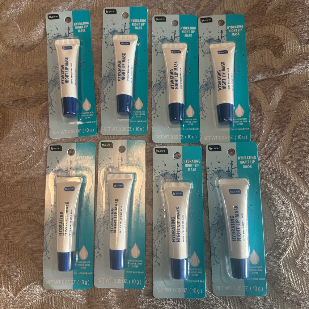 8pc B.Pure Hydrating Night Lip Mask Hyaluronic Acid Vitamin E Shea Butter 0.35oz